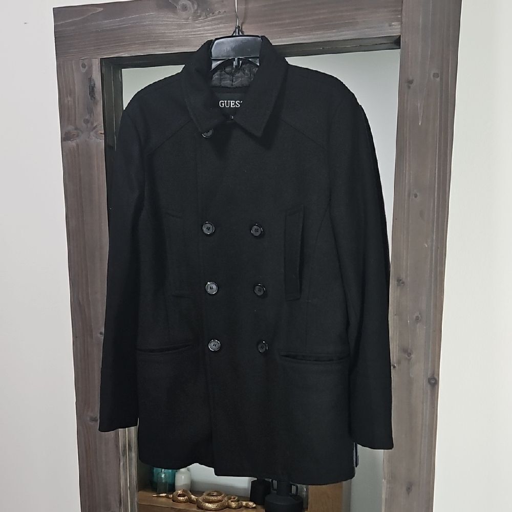 GUESS Classic Black Men's Peacoat